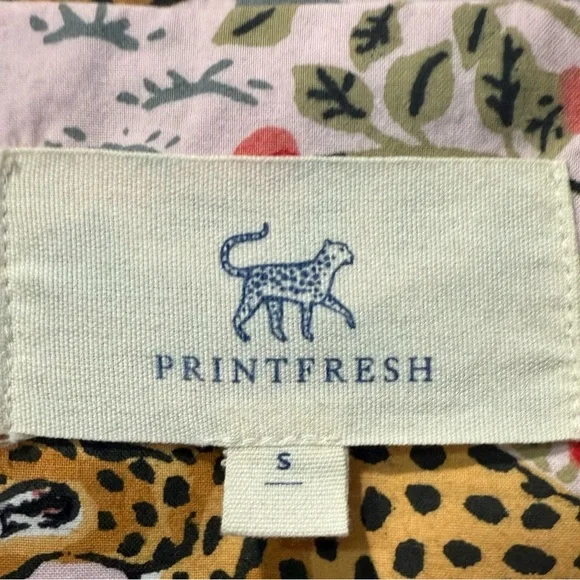 NWT PrintFresh Short Sleeve PJ Shirt / Pajama Top in Pink Tiger Bagheera Small - Picture 5 of 6